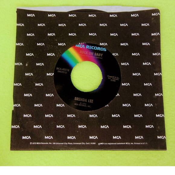 Brenda Lee - Rock On Baby / More Than A Memory - 1974 45rpm Vinyl Record Single - Picture 7 of 8